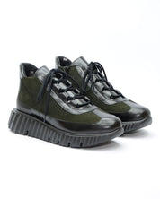 DEPORTIVO MUJER ABOTINADO NEGRO VERDE PISO GRUESO 6509 CONFORT CLASS