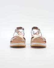 SANDALIA CUÑA MUJER TIRAS METALIZADAS PLANTA DE GEL OH MY SANDALS 5941