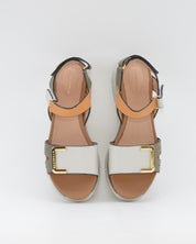 SANDALIA PLANA MUJER STONEFLY DOS VELCROS COMBI OLIVA CUERO BLANCO 220834 BSE