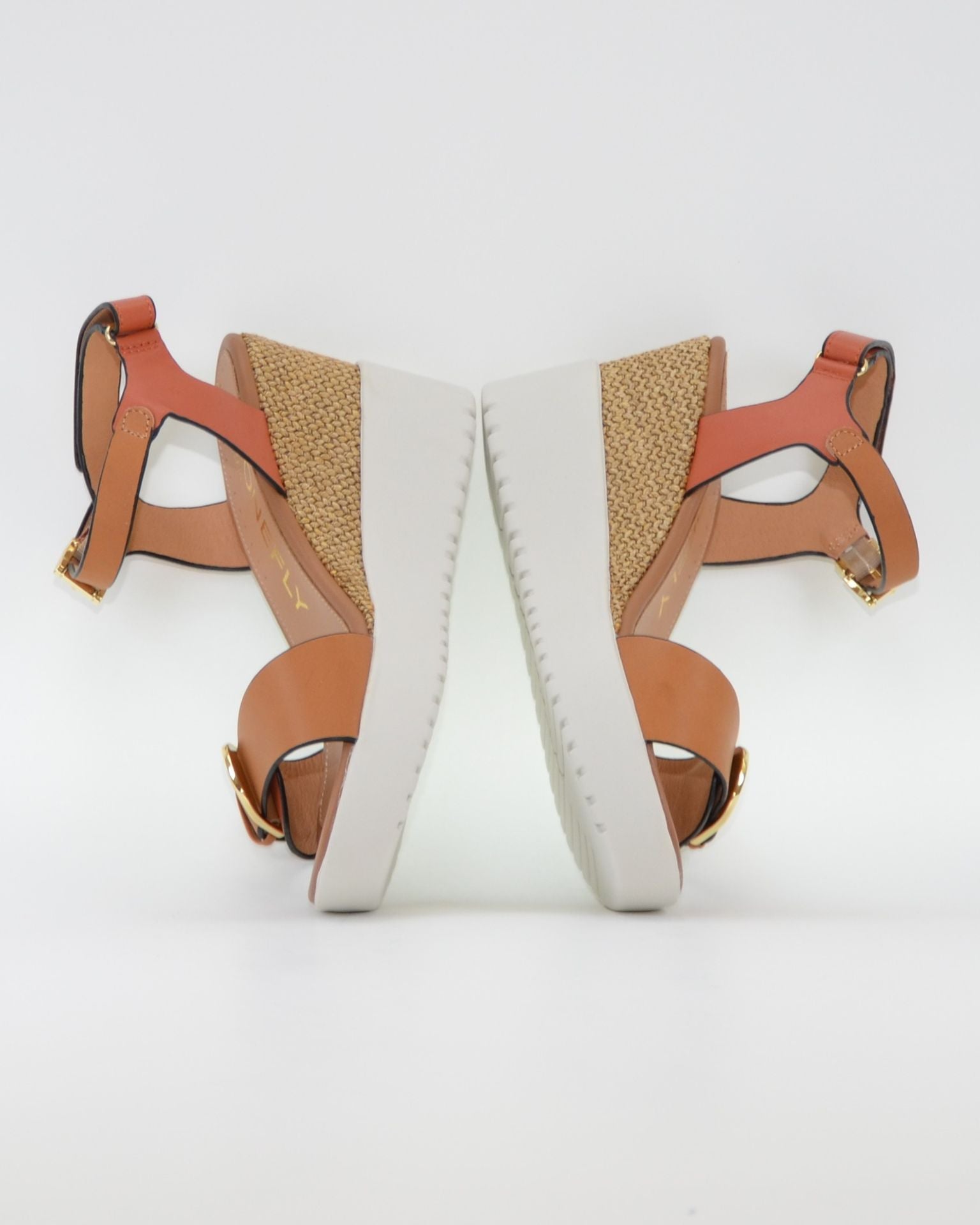 SANDALIA CUÑA MUJER STONEFLY ADORNO HEBILLA COMBI TEJA CUERO 222301 EDM
