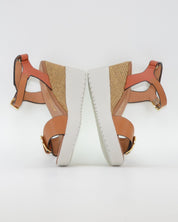 SANDALIA CUÑA MUJER STONEFLY ADORNO HEBILLA COMBI TEJA CUERO 222301 EDM