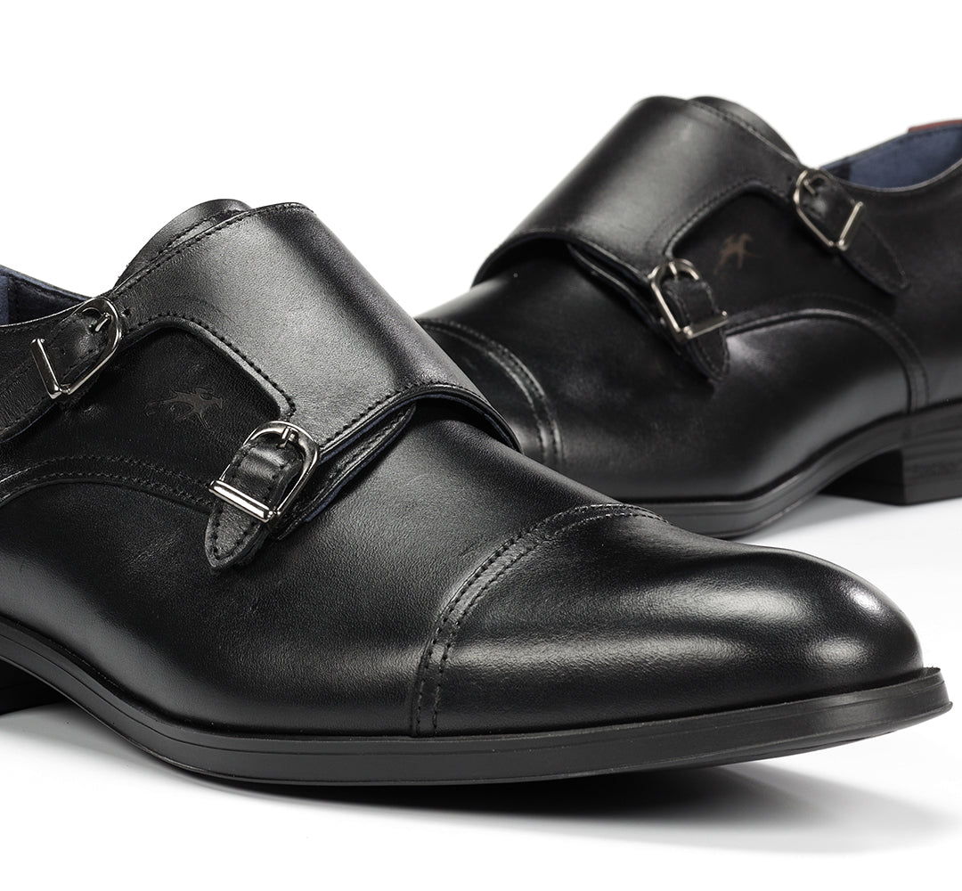 ZAPATO HOMBRE MONKSTRAP DOS HEBILLAS COLOR NEGRO F1838 ASGARD