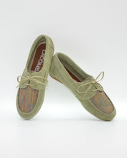 MOCASIN NAUTICO MUJER SERRAJE VERDE LACOMBA GARDENIA