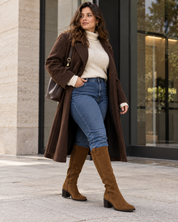 BOTA ALTA MUJER ANCHO ESPECIAL DE GEMELO ANCHO PIESANTO 235461 XL SERRAJE CUERO