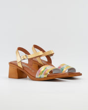 SANDALIA MUJER TACON MEDIO PLANTA DE GEL COLOR DORADO ACUARELA JORDANA 2290