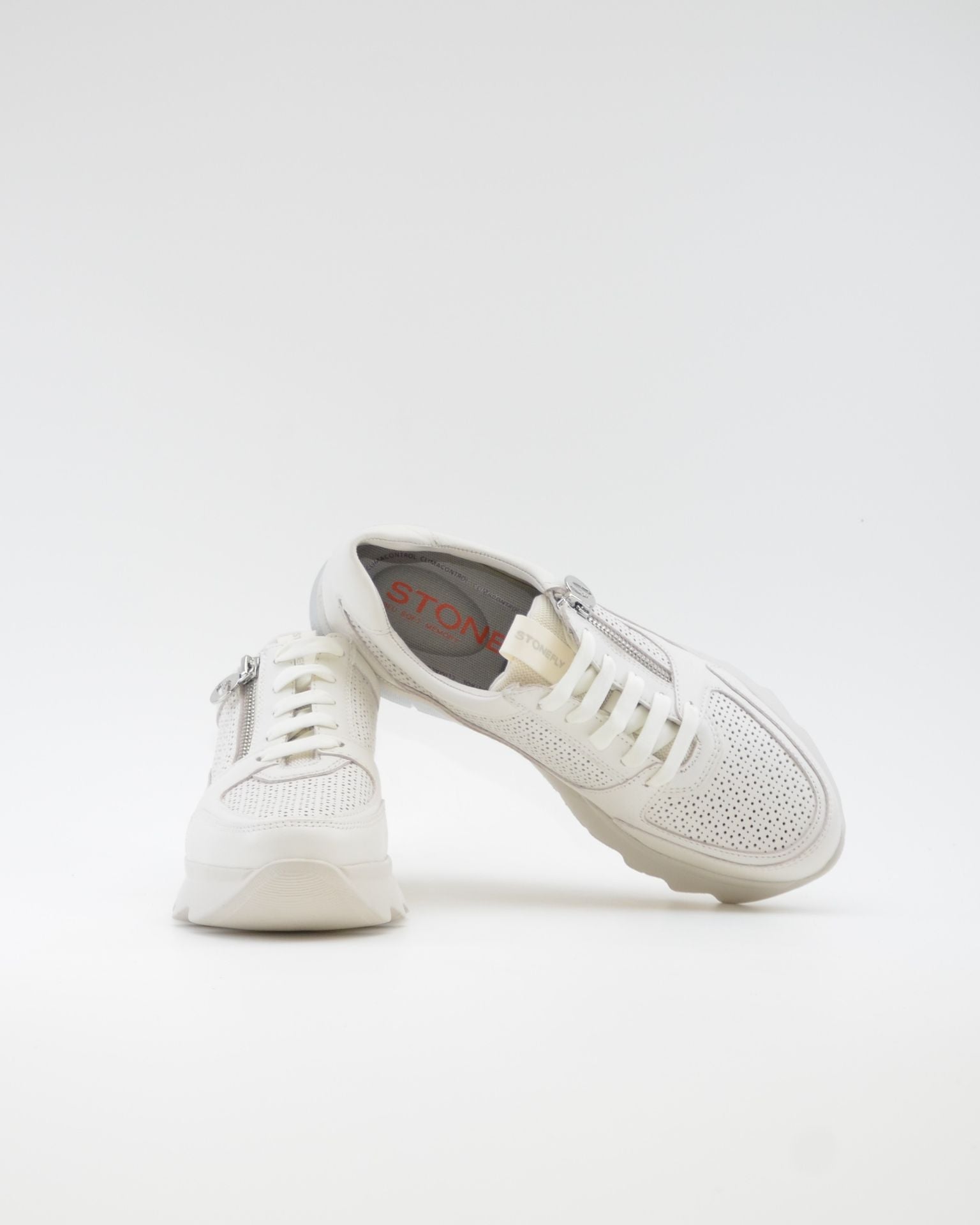 DEPORTIVO STONEFLY MUJER BLANCO CON CORDONES Y CREMALLERA PLANTILLA EXTRAHIBLE STONEFLY 222509 150