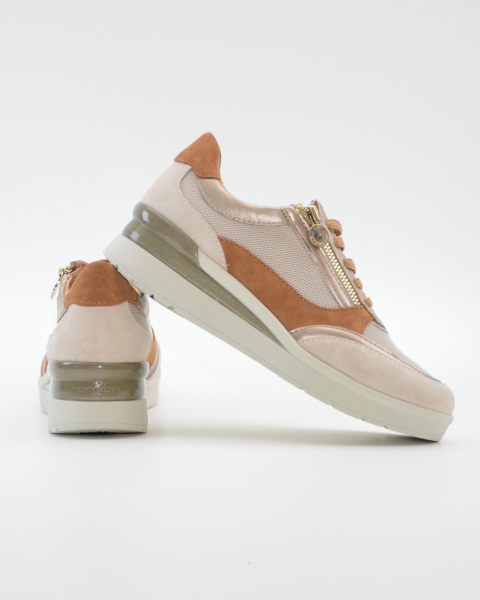 DEPORTIVO MUJER CON CORDONES Y CREMALLERA PLANTILLA EXTRAHIBLE STONEFLY 220740 9YO CREAM