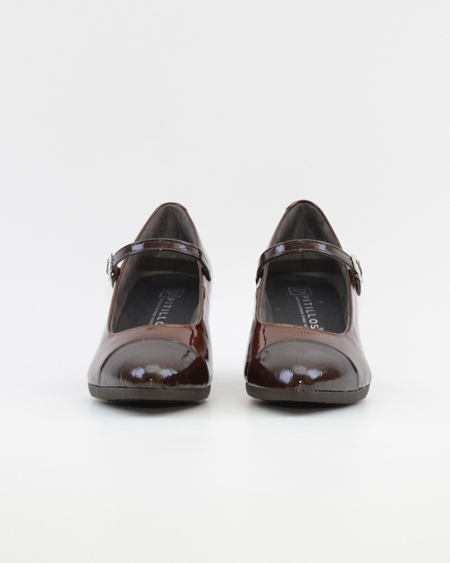 ZAPATO SALON MUJER CON PULSERA CHAROL CUERO Y MARRÓ PITILLOS 11683