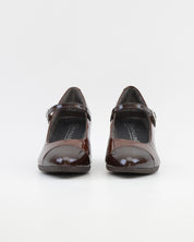 ZAPATO SALON MUJER CON PULSERA CHAROL CUERO Y MARRÓ PITILLOS 11683