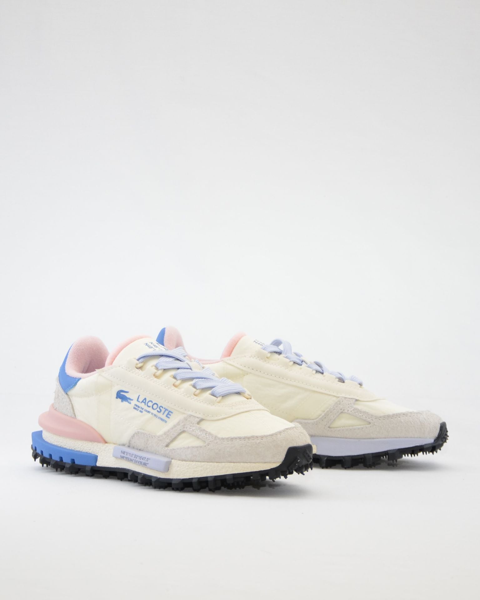 SNEAKERS LACOSTE MUJER ELITE ACTIVE 1261 SFA CREMA AZUL ROSA