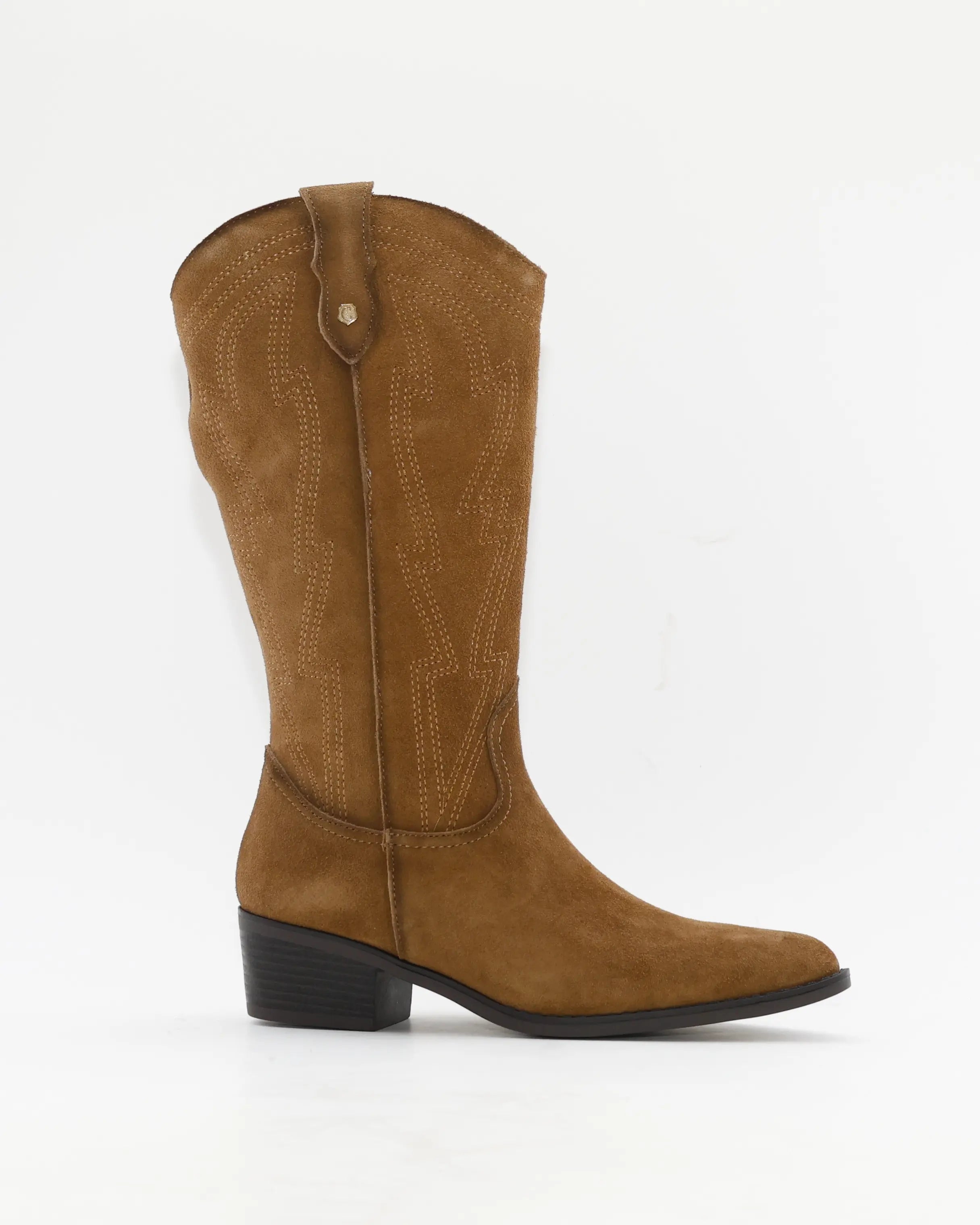 BOTA COWBOY MUJER SERRAJE CAMEL CON CREMALLERA CARMELA 164381