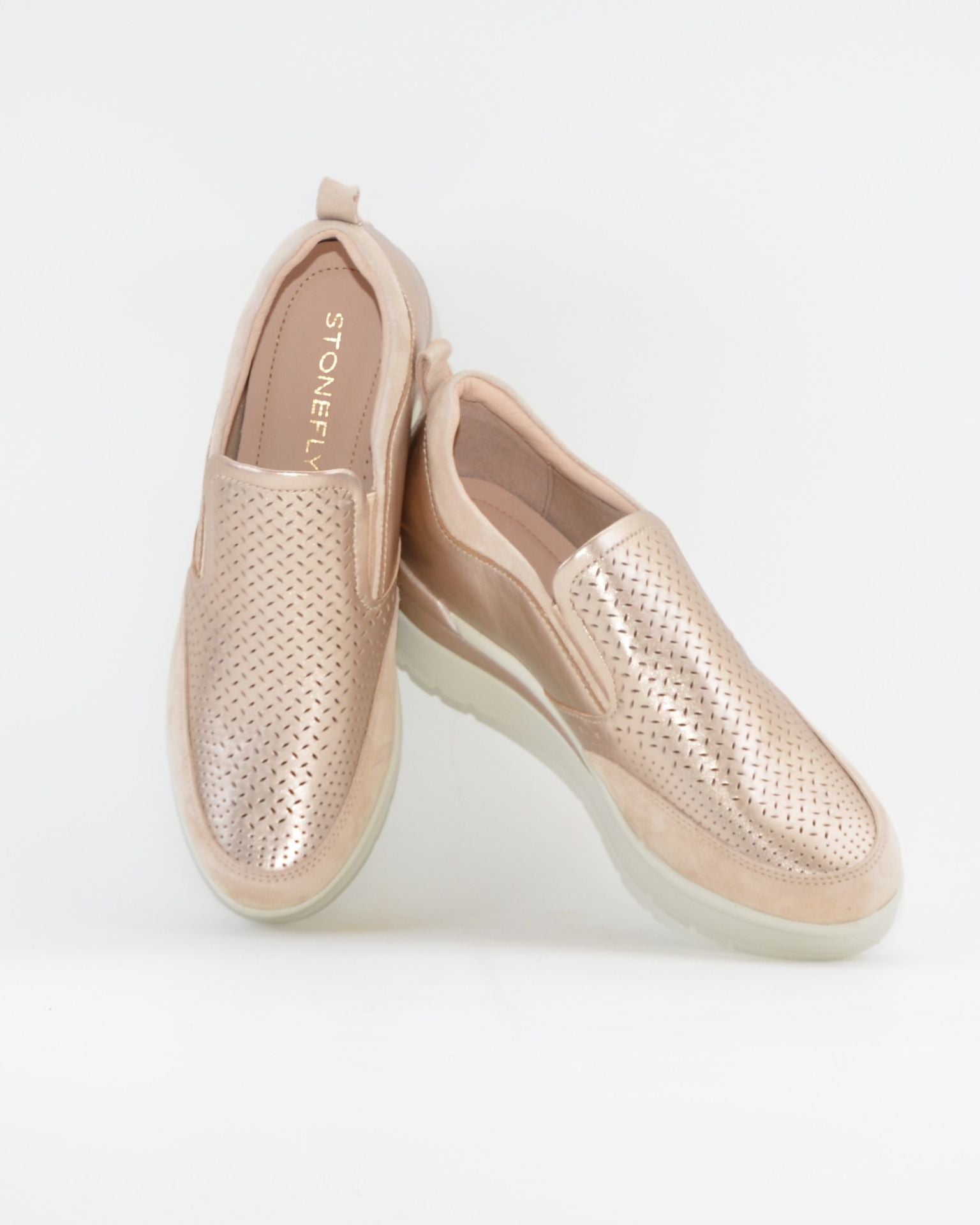 DEPORTIVO STONEFLY MUJER SLIP ON METALIZADO ORO PLANTILLA EXTRAHIBLE