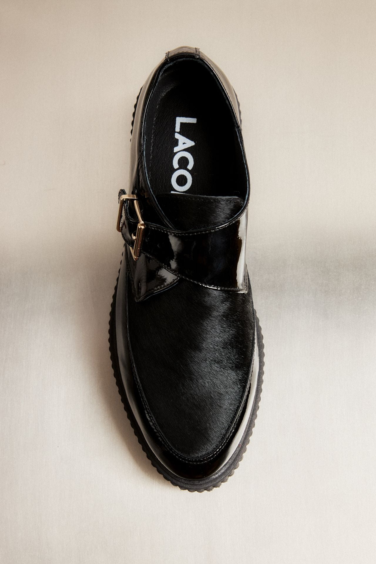 ZAPATO MUJER HEBILLA CHAROL NEGRO POTRO NEGRO LACOMBA ORCHID