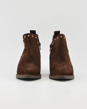 BOTIN MUJER COWBOY SERRAJE MARRÓN CHOCOLATE CON TACHAS KAOLA 3504
