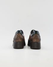 ZAPATO DE CORTE DEPORTIVO CUÑA MUJER CORDONES Y CREMALLERA FLUCHOS LIVE F2248 CAFE