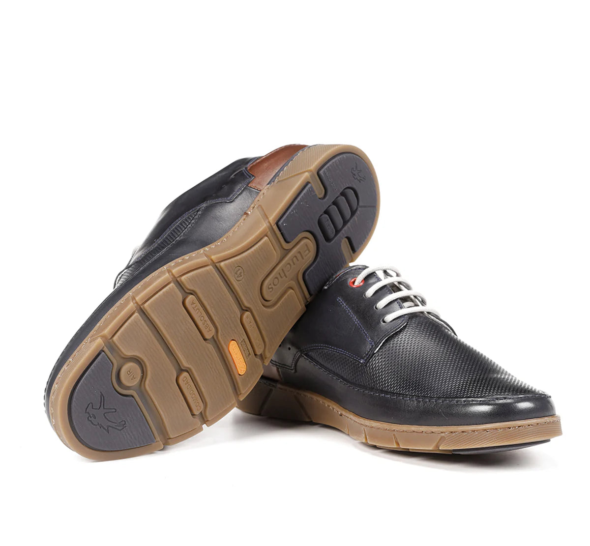 ZAPATO HOMBRE FLUCHOS AZUL MARINO CORDON PISO CARAMELO BARRY F1156