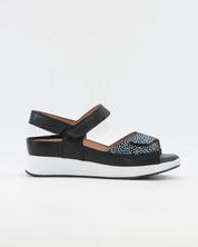 SANDALIA PLANTILLA EXTRAIBLE MUJER TRES VELCROS ANCHO ESPECIAL COLOR NEGRO PIE SANTO 260422