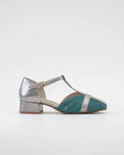 SANDALIA CANGREJERA MUJER COMBI PLATA VIEJA AZUL TURQUESA LACOMBA GAZANIA