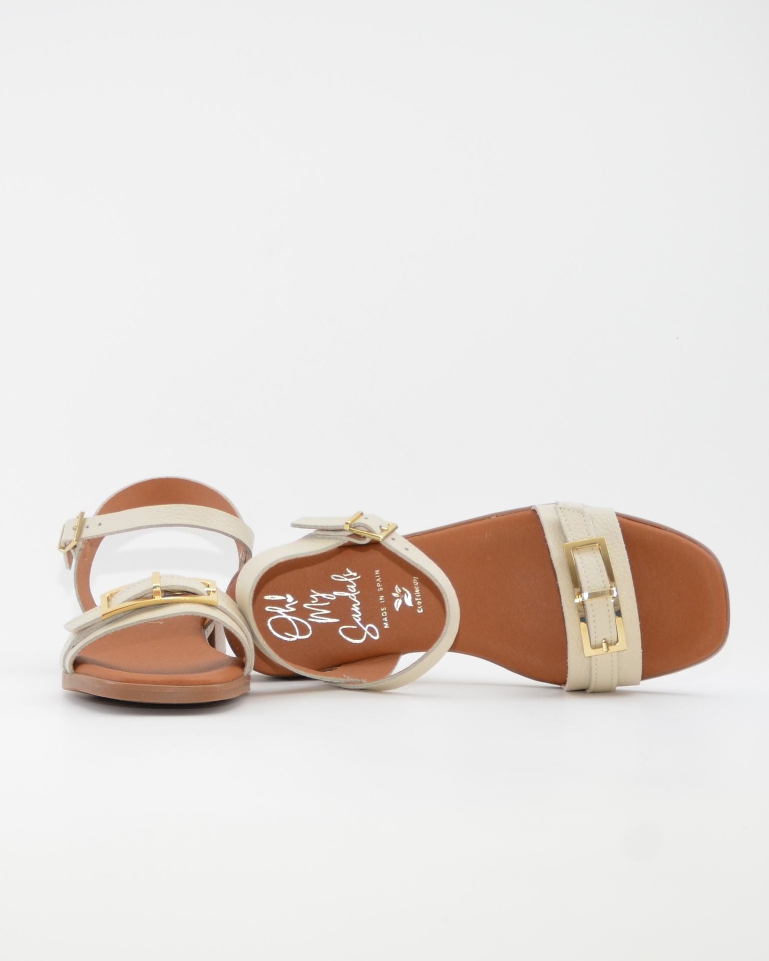 SANDALIA MUJER NAPA HIELO TACON BAJO PLANTA DE GEL OH MY SANDALS 5993