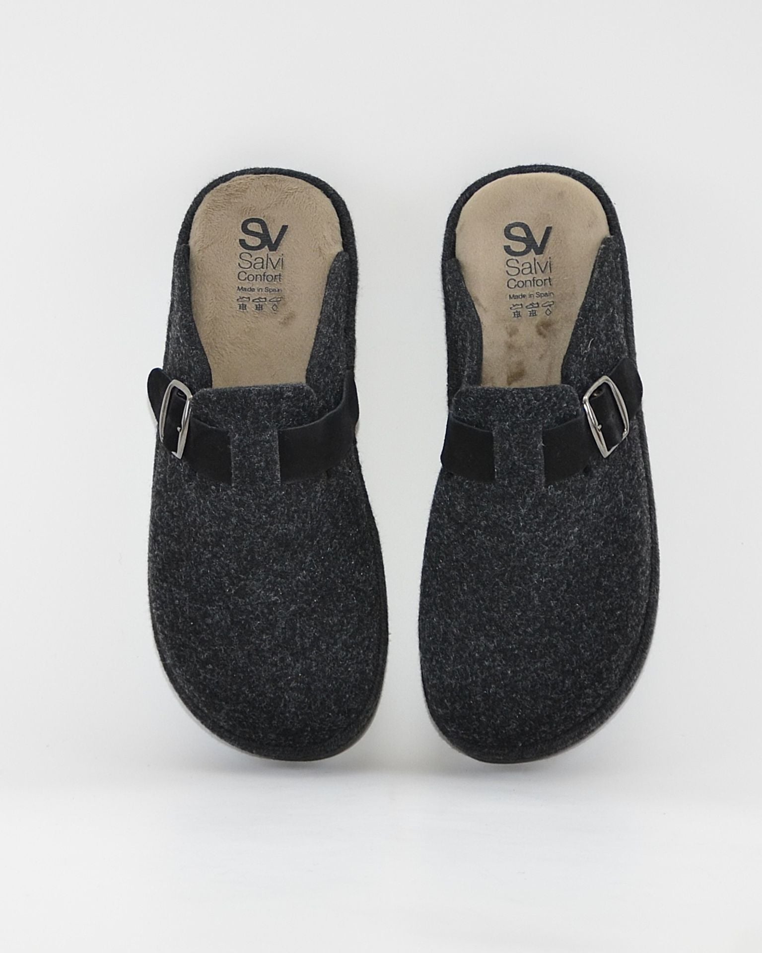ZAPATILLAS DE CASA HOMBRE CON HEBILLA SALVI 41L-000 ELFO NEGRO