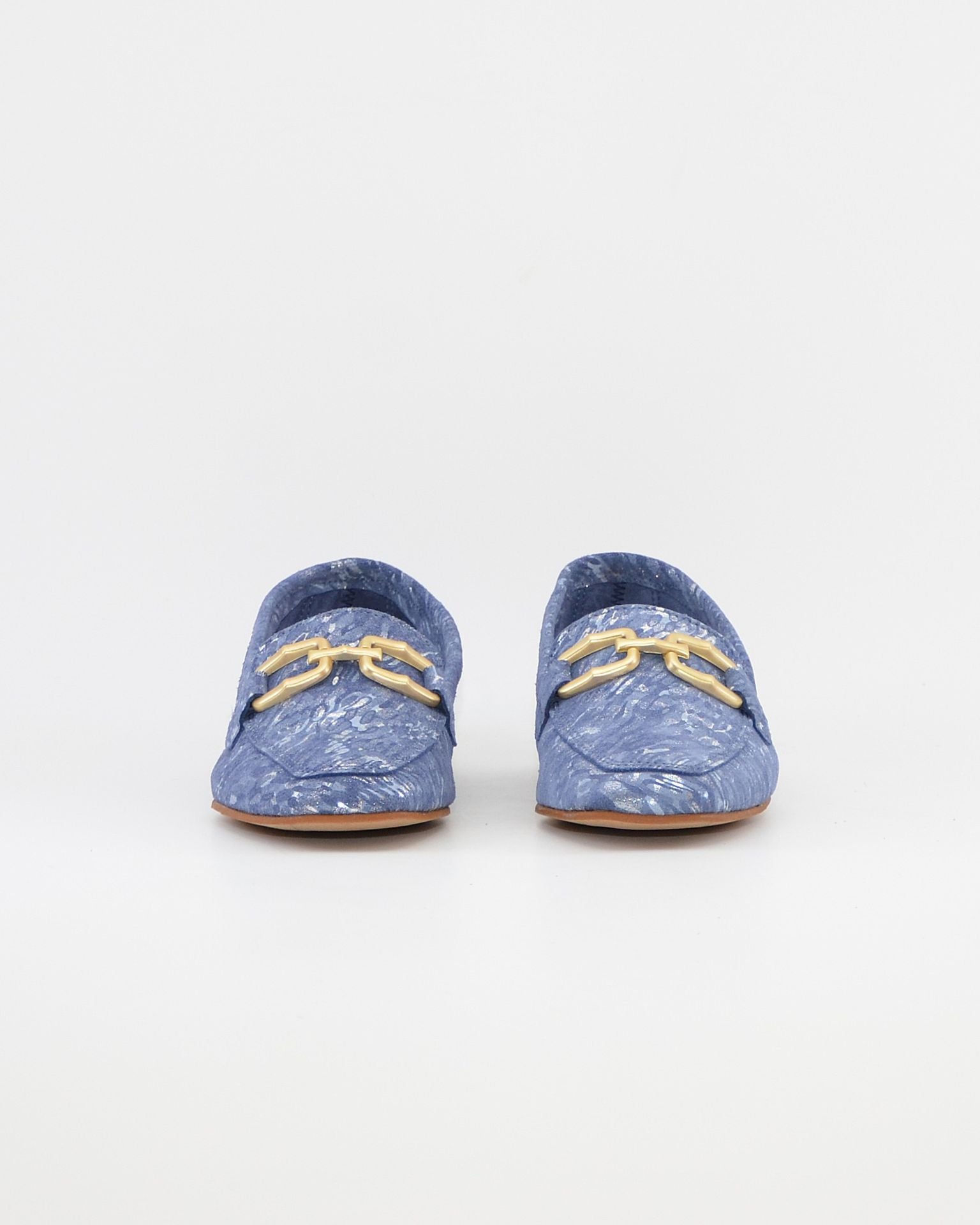 ZAPATO MOCASIN MUJER PLANO ESTAMPADO AZUL CAYETANO 17186
