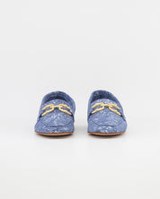 ZAPATO MOCASIN MUJER PLANO ESTAMPADO AZUL CAYETANO 17186