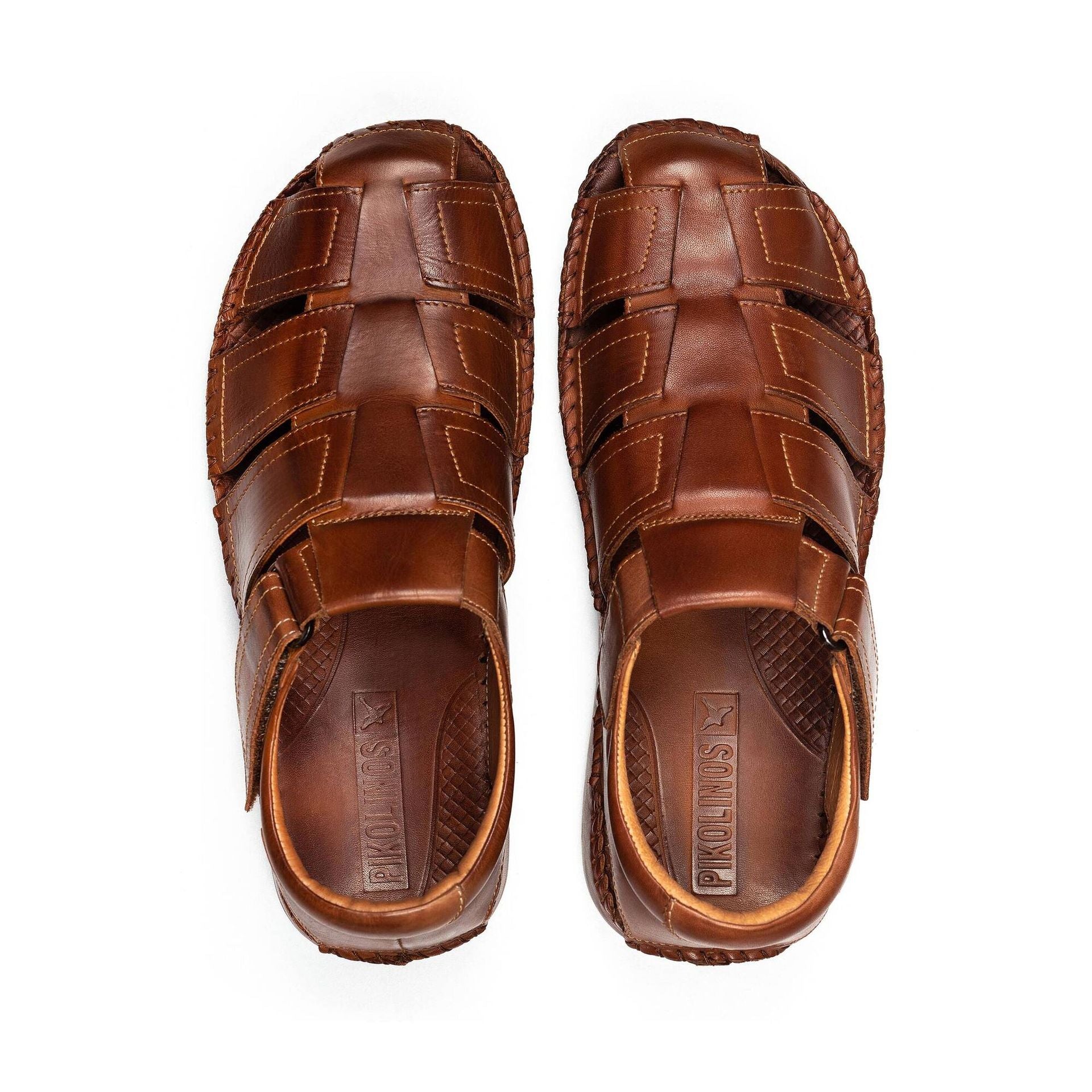 SANDALIA HOMBRE CON VELCRO COLOR CUERO PIKOLINOS 06J-5433