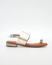 SANDALIA PLANA MUJER DEDO EN COLOR DORADO PLANTA DE GEL OH MY SANDALS 5862