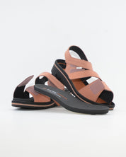SANDALIA TRES VELCROS PLANTILLA EXTRAIBLE COLOR SALMON ANCHO ESPEIAL