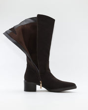 BOTA COWBOY MUJER SERRAJE MARRÓN CHOCOLATE CON CREMALLERA CARMELA 164253