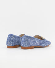 ZAPATO MOCASIN MUJER PLANO ESTAMPADO AZUL CAYETANO 17186