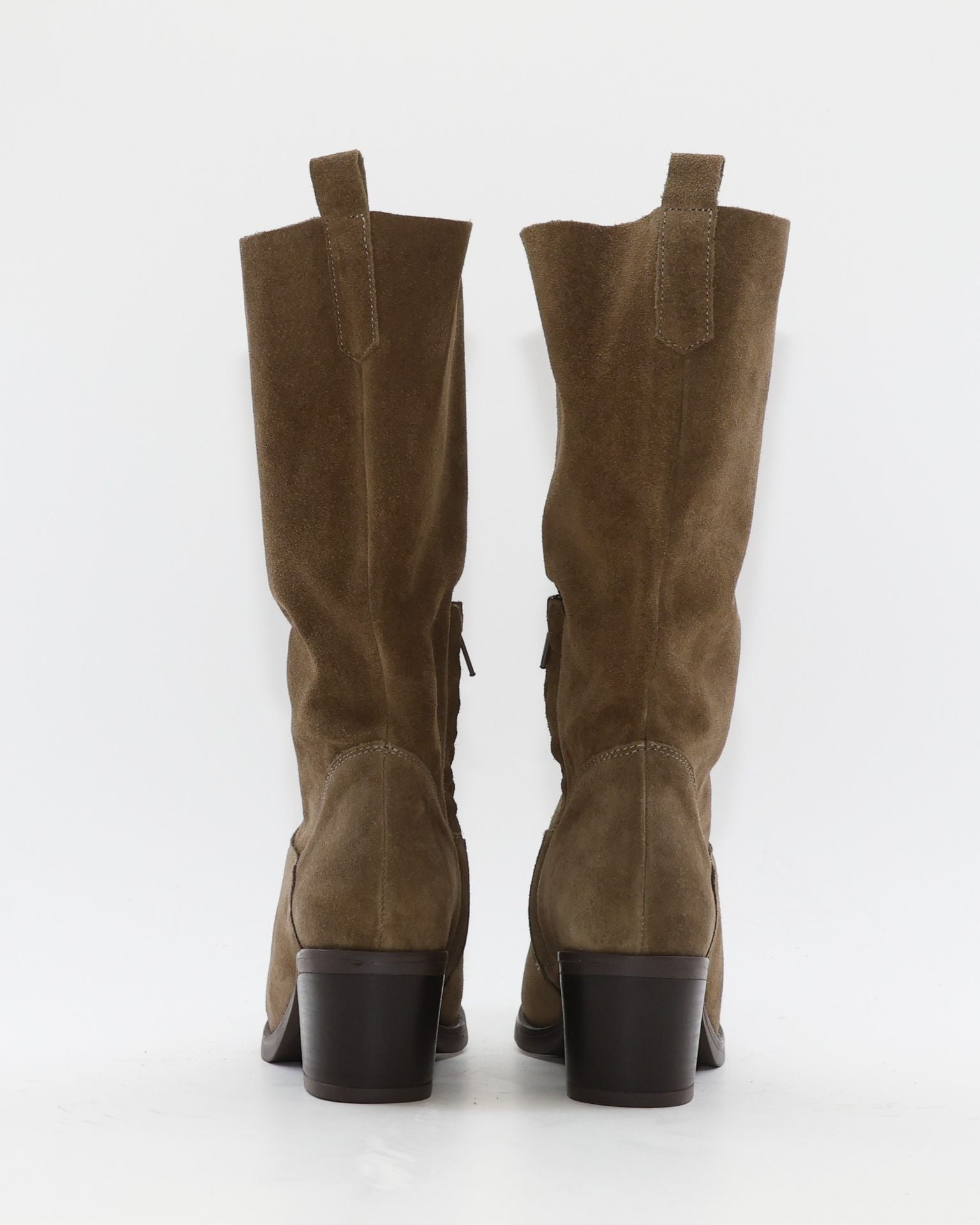 BOTA MUJER CAMPERA SERRAJE TAUPE TACON ANCHO KAOLA 4760