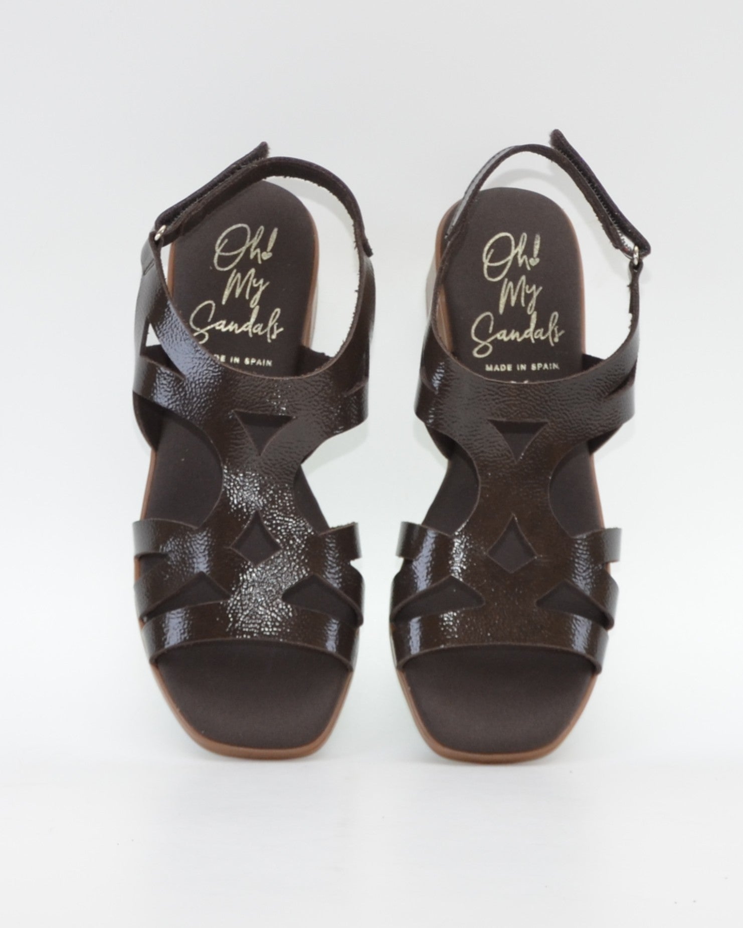 SANDALIA MUJER CHAROL MARRON TACON PLANTA DE GEL OH MY SANDALS 5992