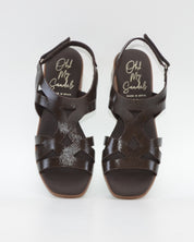 SANDALIA MUJER CHAROL MARRON TACON PLANTA DE GEL OH MY SANDALS 5992