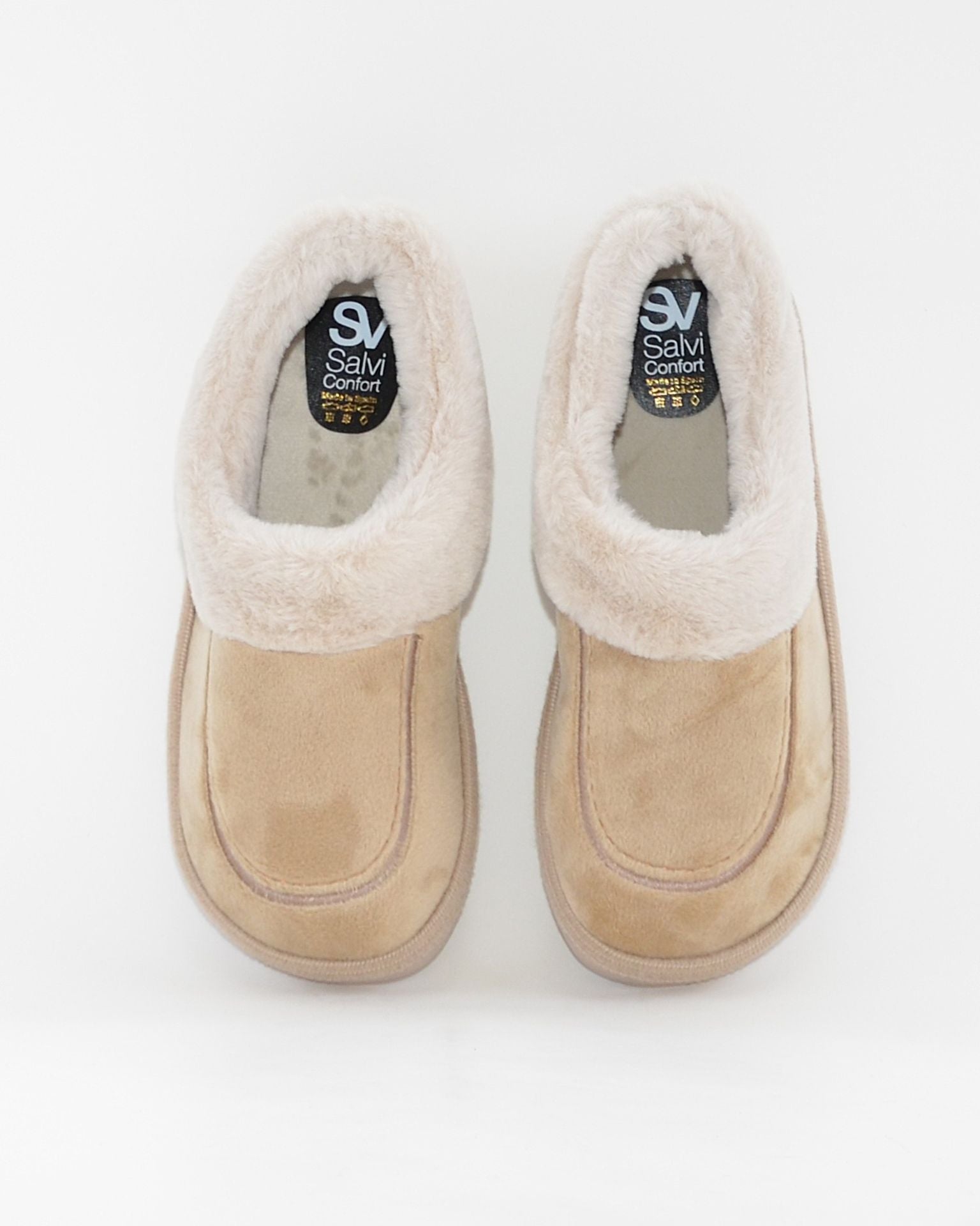ZAPATILLAS DE CASA MUJER CERRADA SALVI 24L-002 TOSTADO
