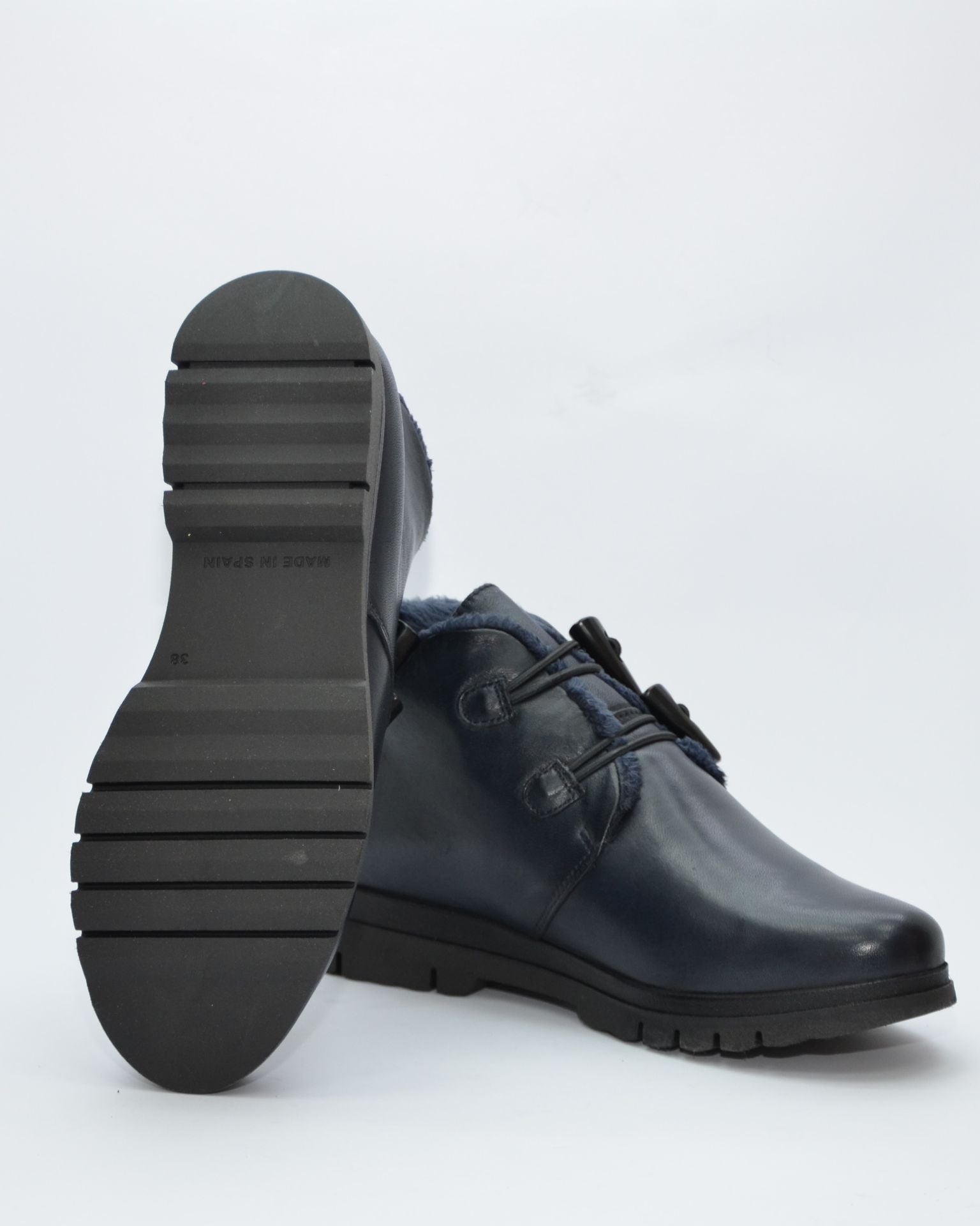 BOTINES DE MUJER PLANOS CON ELASTICOS COLOR AZUL