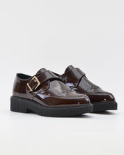 ZAPATO MUJER HEBILLA CHAROL MARRON CHOCOLATE LACOMBA GAURA CHOC