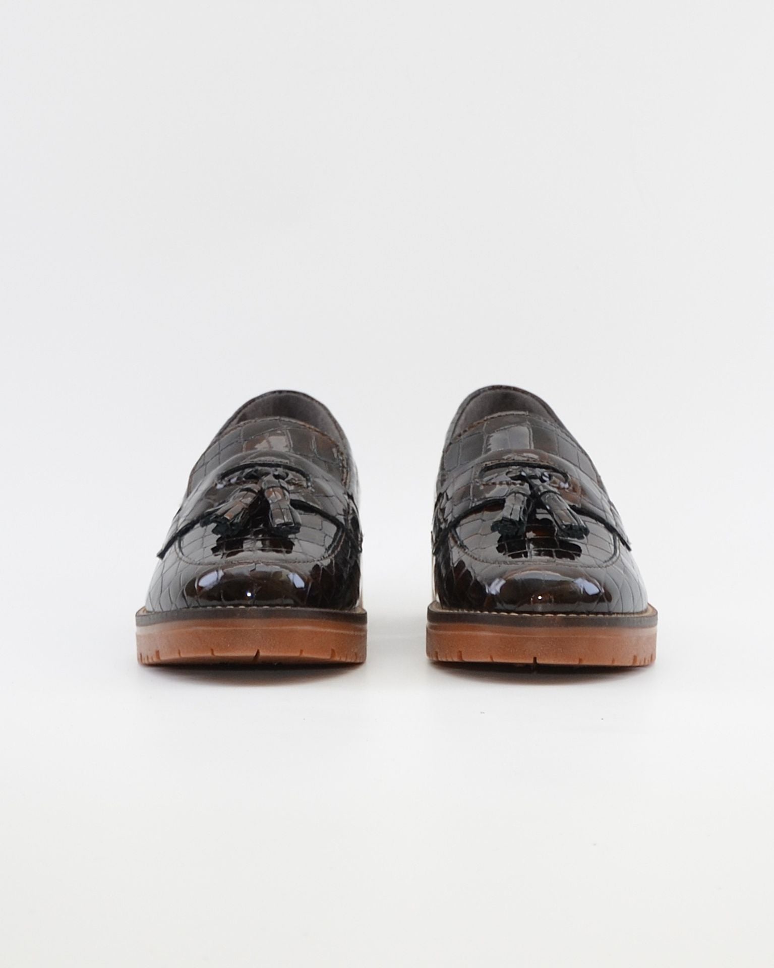ZAPATO MOCASIN MUJER CHAROL COCO MARRON PLANTILLA EXTRAIBLE PITILLOS 10770
