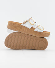 SANDALIA BIO PLATAFORMA PIEL COLOR BLANCO HAPPY MONK GOMERA 006
