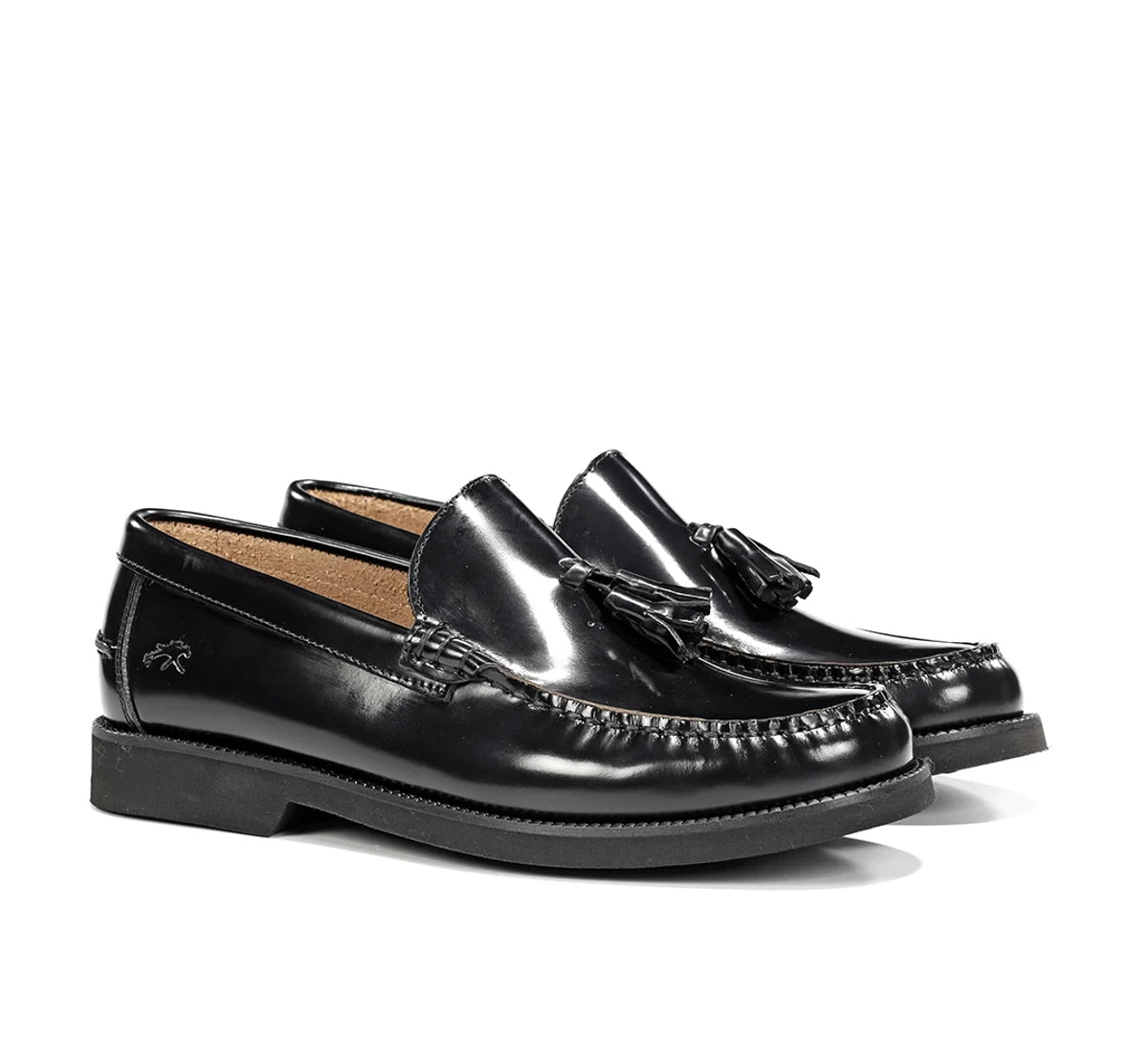 ZAPATO MOCASIN HOMBRE CON BORLAS COLOR NEGRO FLUCHOS STAMFORD F0049
