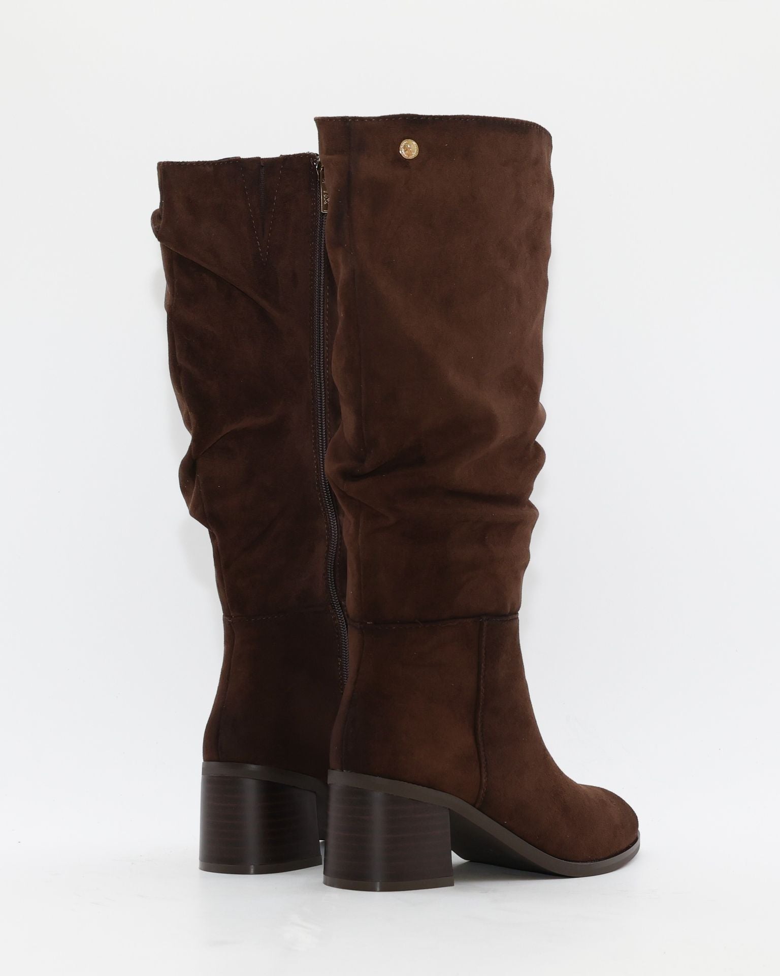 BOTA ALTA MUJER EFECTO SERRAJE MARRÓN CHOCOLATE ARRUGADA 146530
