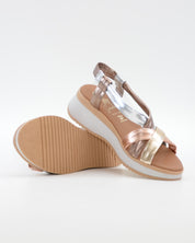 SANDALIA CUÑA MUJER TIRAS METALIZADAS PLANTA DE GEL OH MY SANDALS 5941