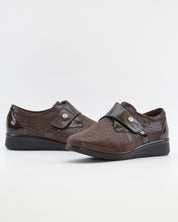 ZAPATO ANCHO ESPECIAL VELCRO PLANTILLA EXTRAIBLE PITILLOS 11510 MARRÓN