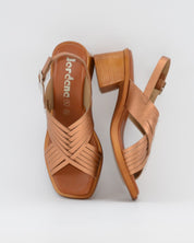 SANDALIA MUJER TACON MEDIO PLANTA DE GEL COLOR BRONCE METALIZADO JORDANA 4235