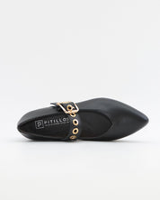 MERCEDITA PLANA PITILLOS PIEL NEGRO 11672