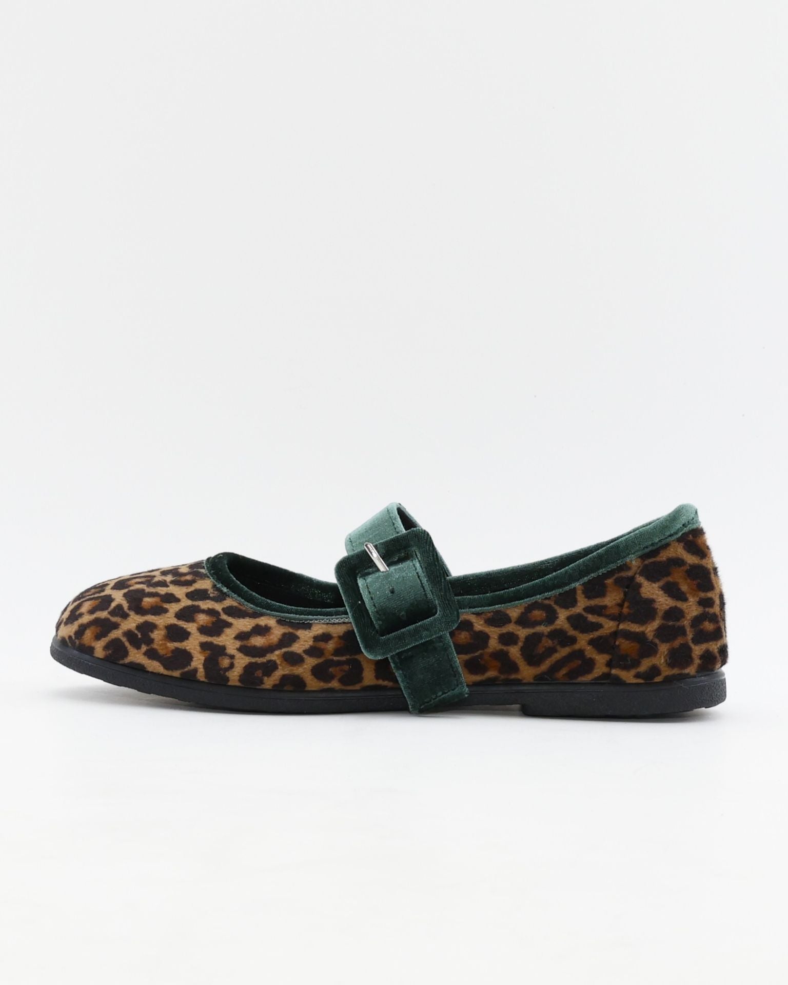 BAILARINAS DE TERCIOPELO LEOPARDO CON VERDE RANIA 25