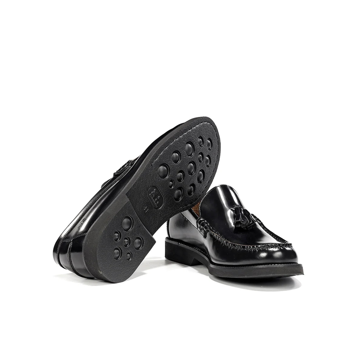 ZAPATO MOCASIN HOMBRE CON BORLAS COLOR NEGRO FLUCHOS STAMFORD F0049
