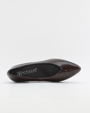 ZAPATO SALON MUJER PITILLOS CHAROL MARRÓN 11681