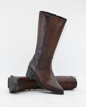 BOTA MUJER COWBOY PIEL MARRÓN PITON KAOLA 3058