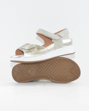 SANDALIA PLANTILLA EXTRAIBLE MUJER TRES VELCROS ANCHO ESPECIAL COLOR VERDE PIE SANTO 260422 EUCALIPTO